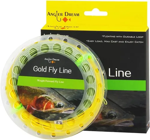 Vista 2 de Gold Fly Line 90FT peso adelante flotando 2 3 4 5 6 7 8 9WT línea de pesca con mosca