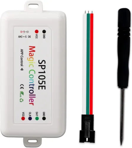 Vista 10 de Paquete de 2 controladores LED SP105E, controlador Bluetooth LED Ws2812b para Ws2811 SK6812 APA102 luces IC inteligentes, DC5-24V controlador
