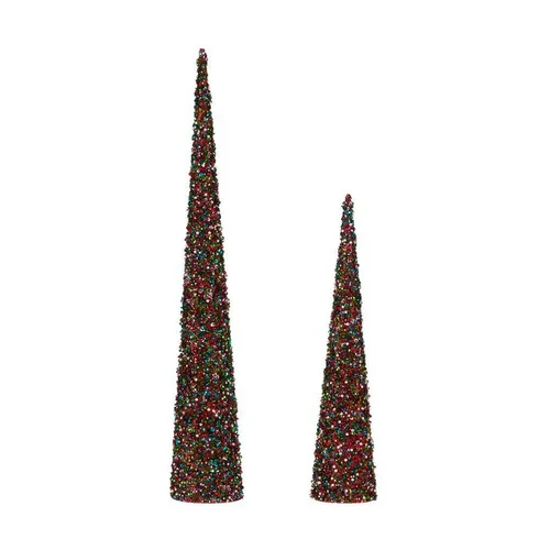 Vista 2 de Adorno Navideño Krist+ Azul Fucsia Lentejuelas Navidad 9,5 x 60 x 9,5 cm Conos