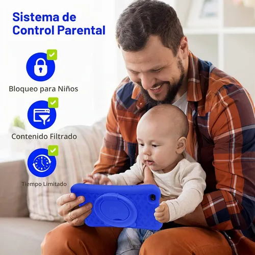 Vista 3 de PRITOM Tablet Android Quad Core de 8 pulgadas, 64 GB, WiFi, Bluetooth, cámara dual, educación, juegos, control parental, software para niños