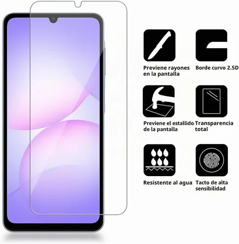 Vista 2 de Paquete de 4 protectores de pantalla de vidrio compatibles para Samsung Galaxy A07 5G / 4G [dureza 9H] - Vidrio templado de pantalla HD, resistente