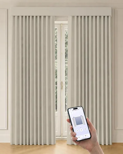 Vista 8 de Graywind Cortinas motorizadas con riel, cortinas inteligentes para oscurecer la habitación, cortinas cableadas compatibles con control remoto Alexa