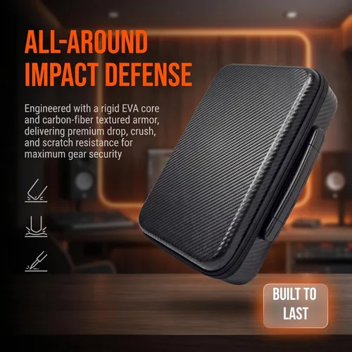 Vista 7 de Estuche de viaje compatible con Akai Professional MPC Sample, funda de transporte de piel EVA rígida con interior de terciopelo suave, protección