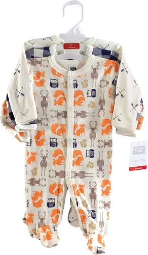 Vista 2 de Hudson Baby Bebé prematuro de algodón unisex para dormir y jugar, bosque, Bosque
