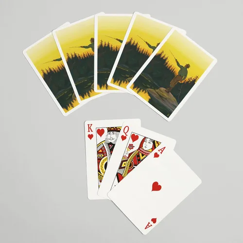 Vista 7 de Lantern Press Escena de pesca con mosca (52 cartas de juego, baraja de cartas de tamaño póquer con comodines)