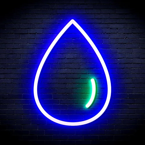 Vista 19 de ADVPRO Señal de neón del silicón LED de la flexión de la gota de agua - azul - st16s32-fnu0070-b