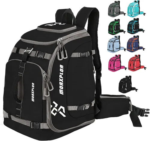 Vista 11 de MORXPLOR Ski Boot Bag - 65L Padded, Waterproof Ski Travel Backpack for Gear & Accessories
