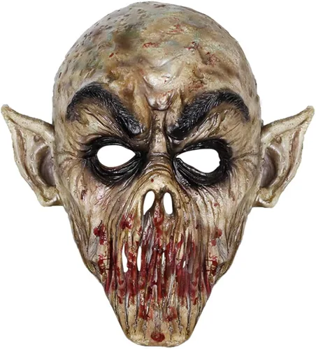 Vista 3 de Demi Sharky Máscara espeluznante de vampiro de Halloween, disfraz de monstruo aterrador, fiesta de cosplay, látex para adultos