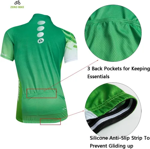 Vista 66 de Jersey de ciclismo para mujer, de manga corta, secado rápido, transpirable, para montaña.