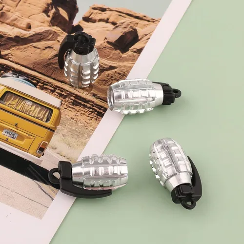 Vista 5 de AIEX 4 paquetes de tapas de vástago de válvula, cubiertas de aluminio resistentes para válvulas de neumáticos, a prueba de aire, para automóviles
