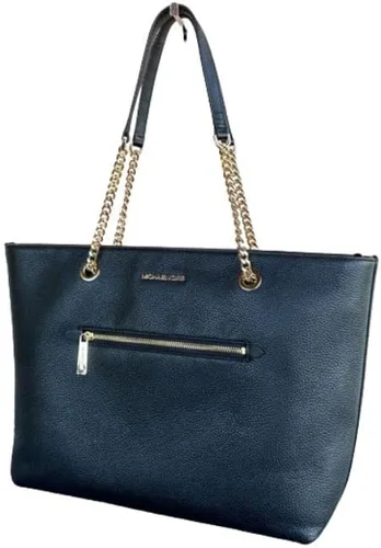 Vista 5 de Michael Kors Jet Set Item Bolso mediano con cadena de bolsillo frontal (negro), Negro
