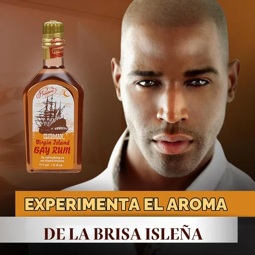 Vista 2 de Clubman Pinaud Colonia para Afeitar Virgin Island Bay Rum, Fragancia para Después del Afeitado, 6 fl oz