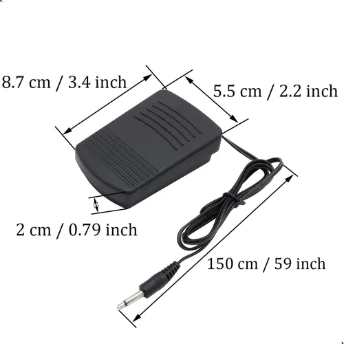 Vista 2 de Mini pedal de pie para máquina de coser de 4.9 ft, interruptor de pie para máquina de coser momentánea para el hogar, controlador de pedal operado