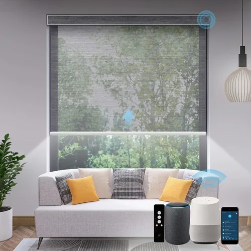 Vista 57 de SmartWings Persianas Motorizadas con Filtro de Luz, Compatible con Matter Thread Homekit Z-Wave Alexa Google, Persianas con 70% de Opacidad Safari