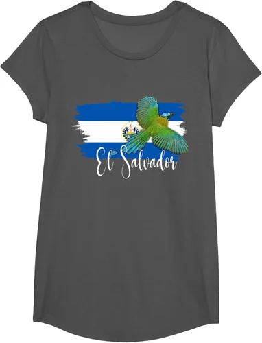 Vista 42 de Camiseta con la bandera de El Salvador, mapa de El Salvador, camiseta de Salvador para mujer, Negro