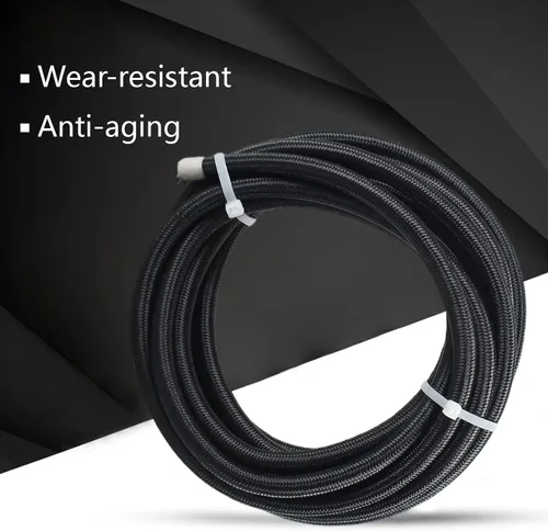 Vista 5 de Manguera de línea de combustible 1/4 4AN 20FT PTFE trenzado Fit E85 etanol
