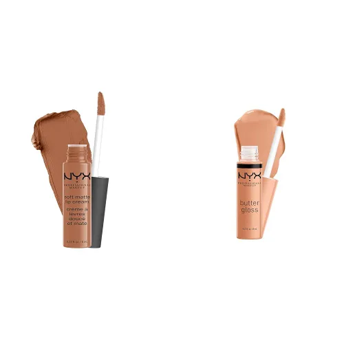 Vista 23 de NYX PROFESSIONAL MAKEUP - Crema labial mate y suave, lápiz labial líquido ligero, Abu Dhabi (rosa profundo-beige)