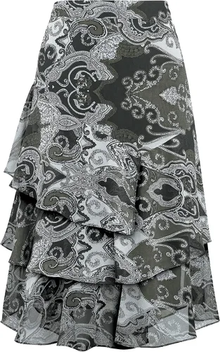 Vista 2 de Collections Etc Falda de gasa con volantes de triple nivel con cintura elástica, atuendo elegante