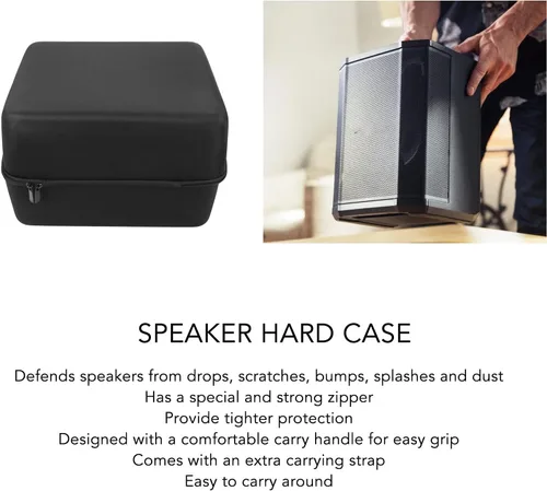 Vista 2 de Estuche rígido para altavoz Bluetooth, estuche de almacenamiento duro portátil para altavoz portátil S1 PRO Bluetooth, 2 micrófonos, cables