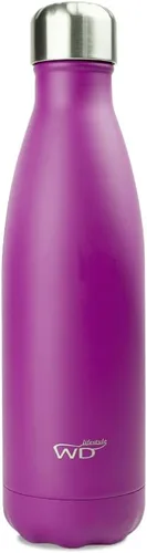 Vista 6 de WD Lifestyle Botella de agua de acero inoxidable, 17 onzas líquidas, recipientes aislados al vacío de doble pared, mantiene las bebidas frías