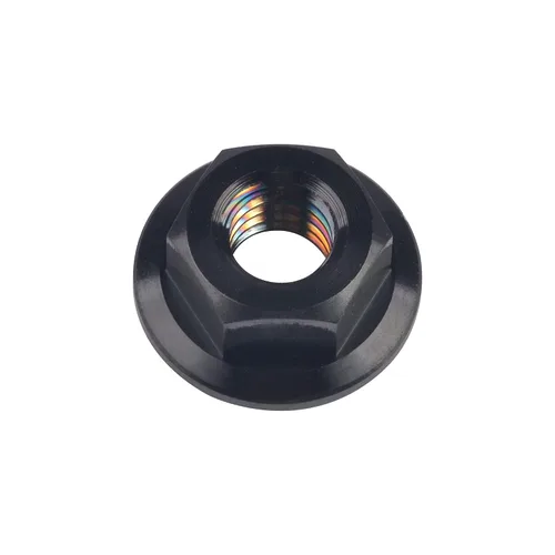Vista 4 de Tuercas hexagonales Titanium DIN6923 (paso M5 0.03 in, negro) M5 M6 M8 M10 M12 M14 M16 para bicicletas, motocicletas, coches, paquete de 6