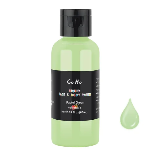 Vista 10 de Go Ho Pintura facial y corporal negra líquida (2.1 onzas), maquillaje negro a base de agua y pintura corporal para aerógrafo maquillaje especial FX