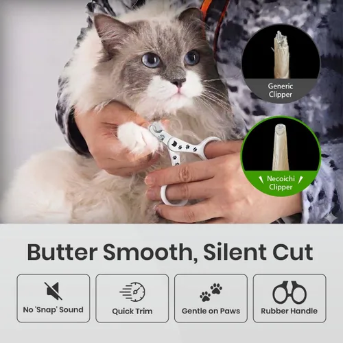 Vista 4 de NECOICHI Purrcision - Cortauñas felino para gatos, sin estrés, fabricado por expertos en Japón, más limpio, más fácil, más seguro, cuchillas 30% más