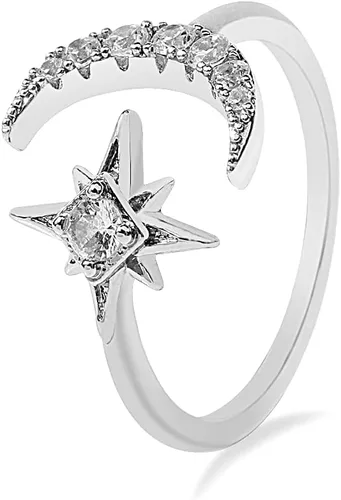 Vista 7 de Artilady Gold Emerald Rings for Women, Open Band Adjustable for US 5-10 Dorado