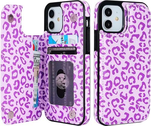 Vista 13 de HAOPINSH Funda tipo cartera para iPhone 12/12 Pro - Bandera americana Girasol, tarjetero, cuero sintético, soporte, cierre magnético doble, a prueba
