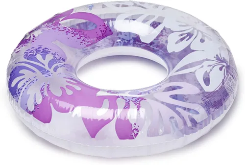 Vista 5 de INTEX 59251EP Tubo inflable tropical transparente: diseño gráfico floral, diámetro de 36 pulgadas, capacidad de peso de 132 libras, un tubo