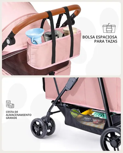 Vista 9 de Cochecito para perros grandes y medianos (20-132 libras), cochecito para mascotas para 2 perros pequeños, extra grande, resistente, plegable y Azul