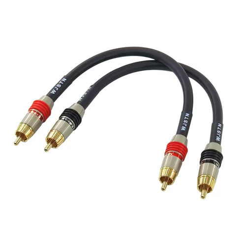 Vista 6 de WJSTN Cable de audio RCA a RCA, cable de subwoofer, cable de audio coaxial digital RCA macho a RCA macho, cable blindado doble, color negro, paquete