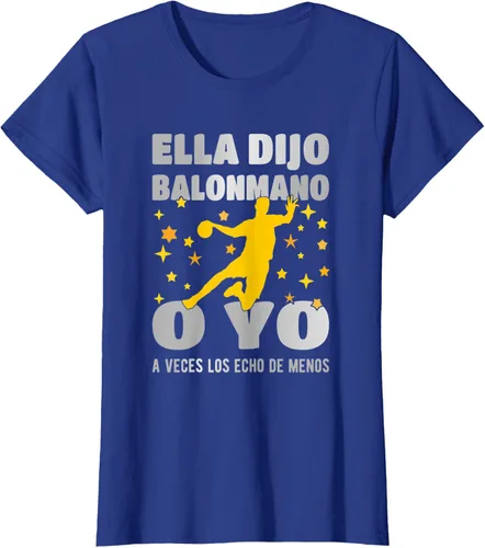 Vista 13 de Camiseta Ella Dijo El Balonmano O Yo. La Extraño, Negro