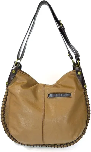 Vista 2 de CHALA Bolso de mano con encanto cruzado o hombro convertible grande color marrón