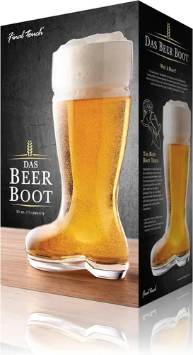 Vista 6 de Final Touch 1 litro de vidrio de cerveza Das Boot (GG5001) Large 33oz (1L) capacity, classic German-style boot shape, machine-blown glass, novelty