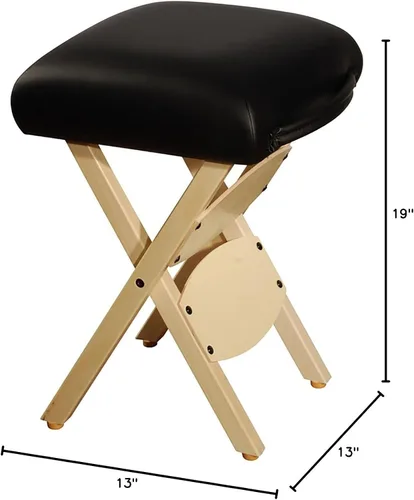Vista 2 de Therapist's Choice® Taburete de masaje plegable de madera (negro)