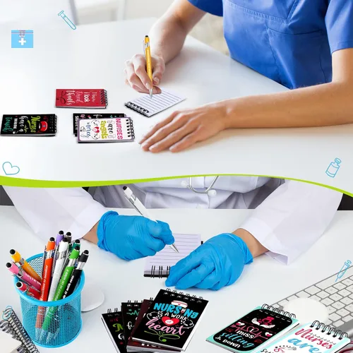 Vista 5 de Spiareal Juego de 24 piezas de regalos para enfermeras, bolígrafos con versículos bíblicos, cuadernos de escritura, bolígrafos con cita bíblica