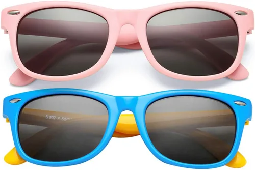 Vista 12 de Lentes de sol polarizados de goma elastómero termoplástico (TPEE) flexible, para niñas y niños de 3 a 9 años