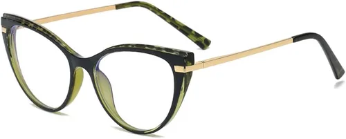 Vista 8 de LJCZKA Gafas de bloqueo de luz azul para mujer, antirojo, satrás, para computadora, ojo de gato, montura transparente