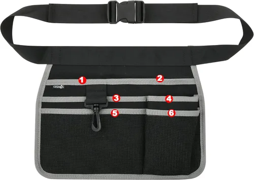 Vista 4 de Cosmos Bolsa de herramientas para la cintura, cinturón de herramientas, organizador de herramientas de mano, bolsa ajustable para cinturón