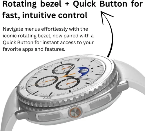 Vista 7 de Samsung Galaxy Watch 8 Classic 1.811 in, bisel giratorio Reloj inteligente AI con AMOLED de 1.34 pulgadas, Wi-Fi, Bluetooth, rastreador