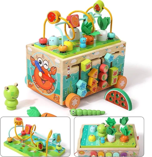 Vista 2 de JAUNTY Juguete Montessori de Madera para Niños Pequeños de 1 2 3 Años, Juguete Educativo STEM para Bebés Niños y Niñas de 18 Meses+, Aprendizaje