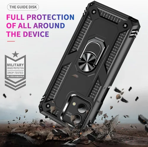 Vista 3 de Yiakeng Funda para Moto G Stylus 5G 2023, Motorola G Stylus 5G 2023 con protector de pantalla HD, fundas protectoras de grado militar con anillo