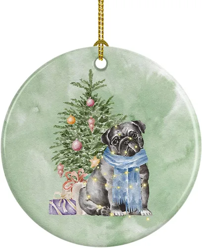 Vista 61 de Caroline's Treasures Bulldog, Bulldog inglés #2 y árbol de cerámica adorno colgante para árbol de Navidad, decoración colgante para el hogar
