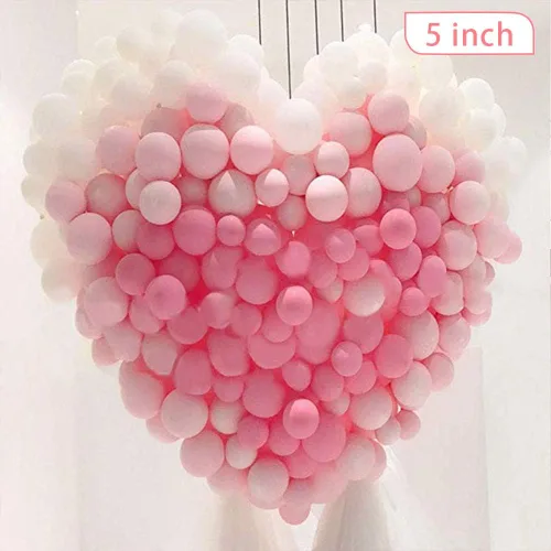 Vista 7 de BEISHIDA - 200 globos de 5 pulgadas de color rosa pastel, globos pequeños de color rosa bebé, globos mini de color rosa claro macaron, globos