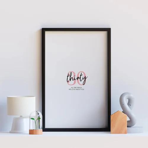 Vista 6 de Karto Tablero de firma de cumpleaños número 30 para fiesta, suministros para fiestas, libro de visitas, tablero de firma o tarjeta alternativa