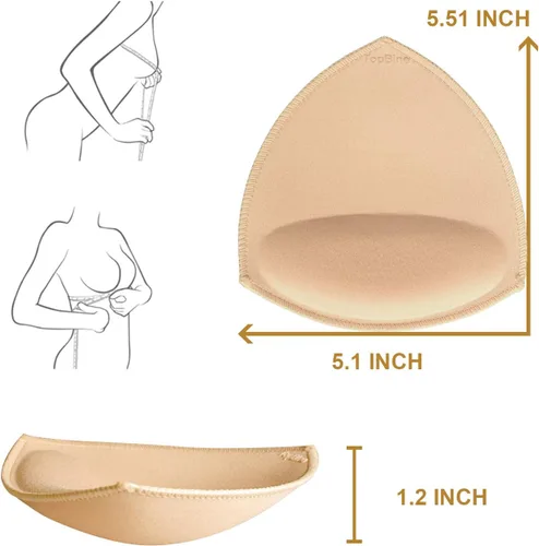 Vista 2 de TopBine Inserciones de almohadillas de sujetador para mujer, copas deportivas extraíbles, inserción de repuesto para bikini