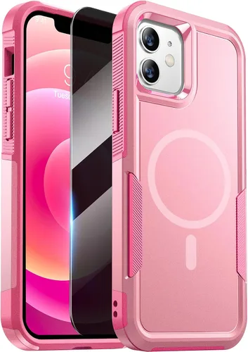 Vista 73 de Diaclara Funda diseñada para iPhone 12/iPhone 12 Pro, [con protector de pantalla de privacidad] [antiespía]