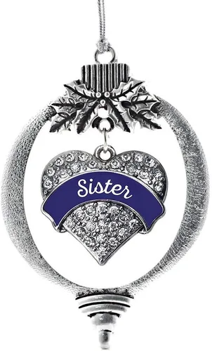 Vista 35 de Inspired Silver Adornos festivos de dije de corazón pave de plata con circonitas cúbicas