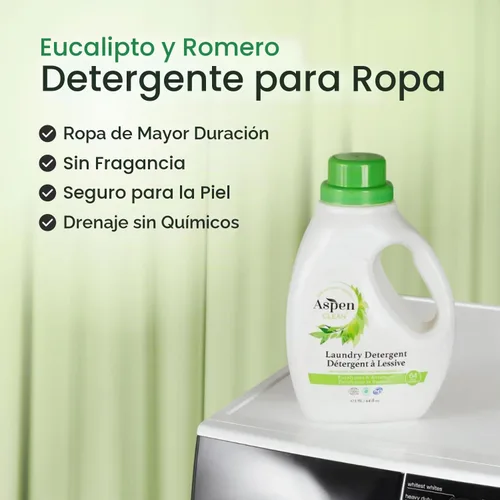 Vista 3 de Aspen Clean Eucalyptus Rosemary HE Detergente para ropa, 64 FZ